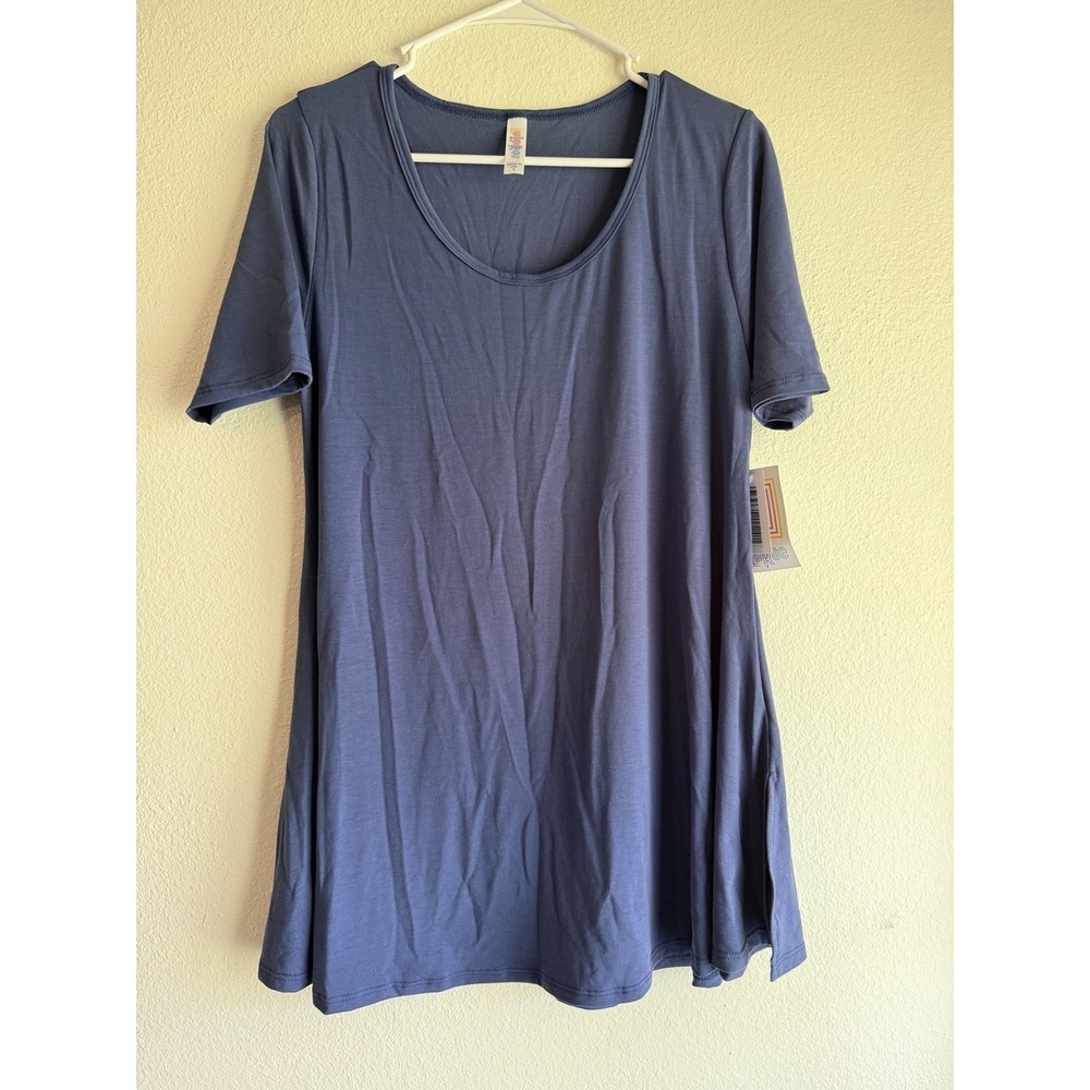 NWT LuLaRoe "Perfect T" Size Small Blue long top or dress